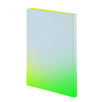 Nuuna, Notizbuch, Fresh Flex-Cover aus recyceltem Leder Seiten minidots, Print grün-gelb verlaufend, side